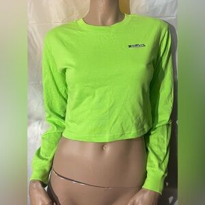 New Wave Street Culture Design by Inflation Green Crop Top Size L